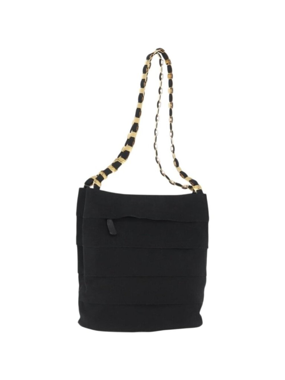 Salvatore Ferragamo Chain Vala Shoulder Bag Nylon Black Gold